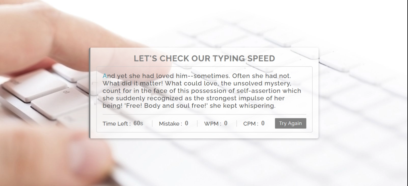 Typing Speed Test Game